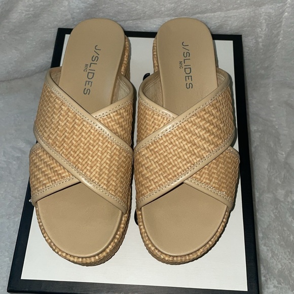 NWT J/SLIDES QUACKIE Natural Vegan Luxe Sandal - Picture 8 of 16